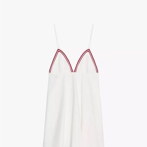 Zara White Dress with Red Trim